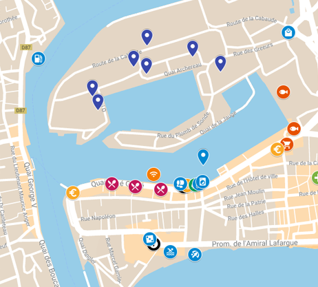 plan interactif - port quai garnier - sables d'olonne